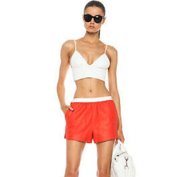 T by Alexander Wang Leather Boxer Shorts with Pockets S - Picture 1 of 6